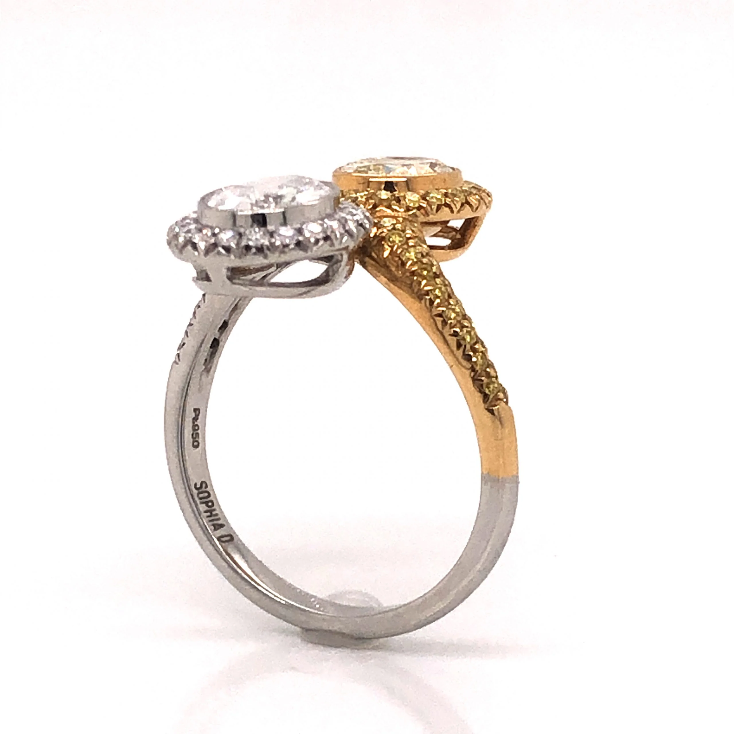 Yellow Diamond Toi Et Moi Ring in 18k Gold & Platinum - Image 5