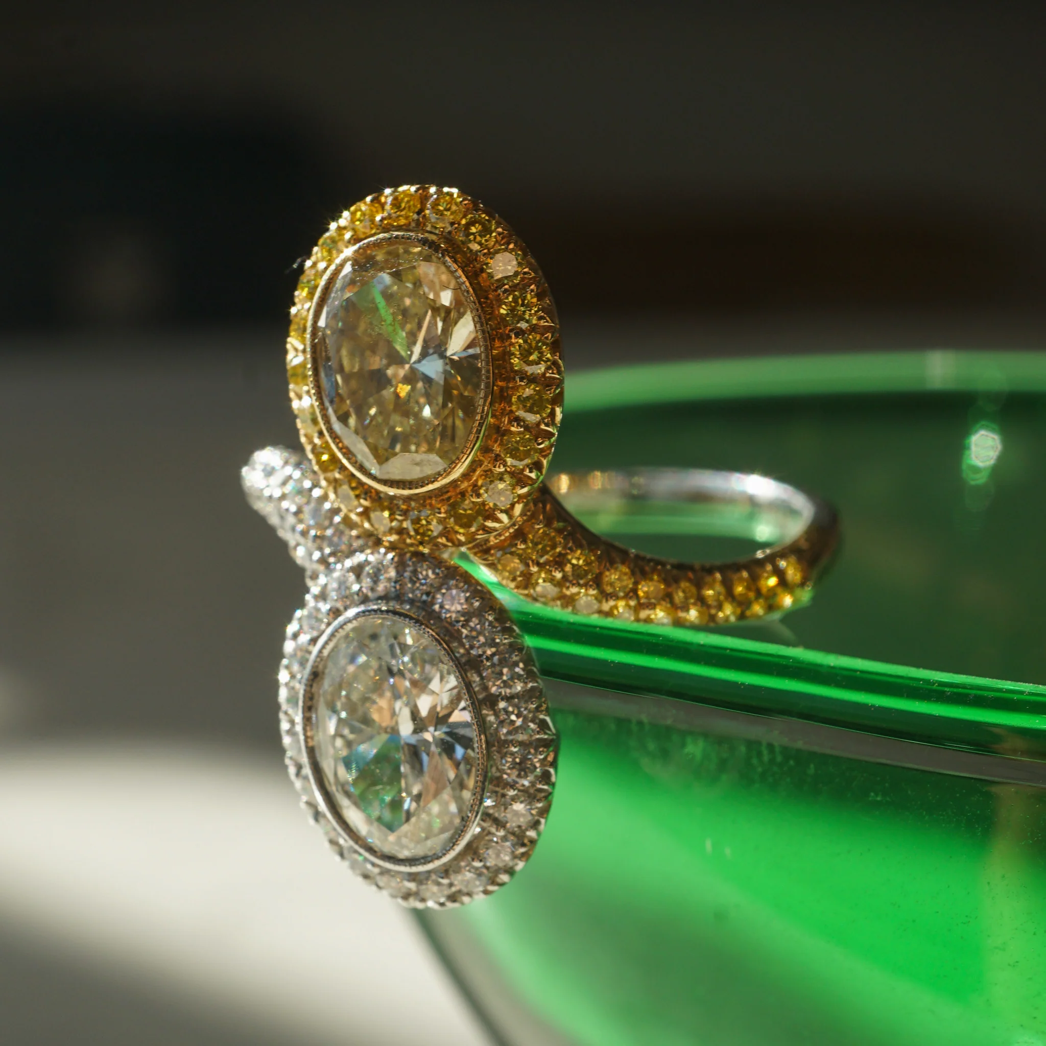 Yellow Diamond Toi Et Moi Ring in 18k Gold & Platinum - Image 6