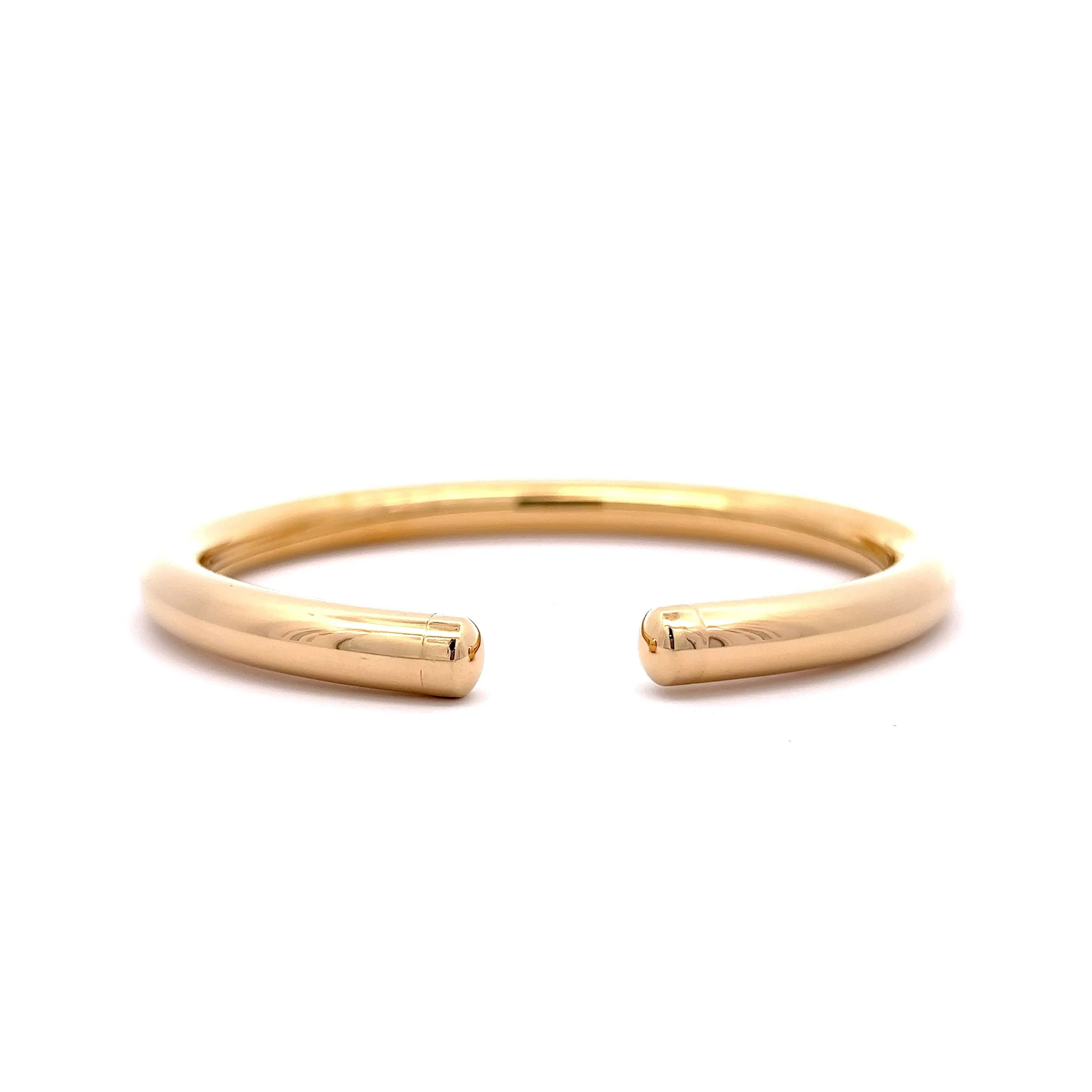 Simple Open Cuff Bangle Bracelet in 18k Yellow Gold