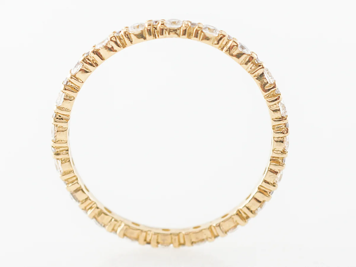 Yellow Gold Diamond Eternity Wedding Band 18k - Image 3