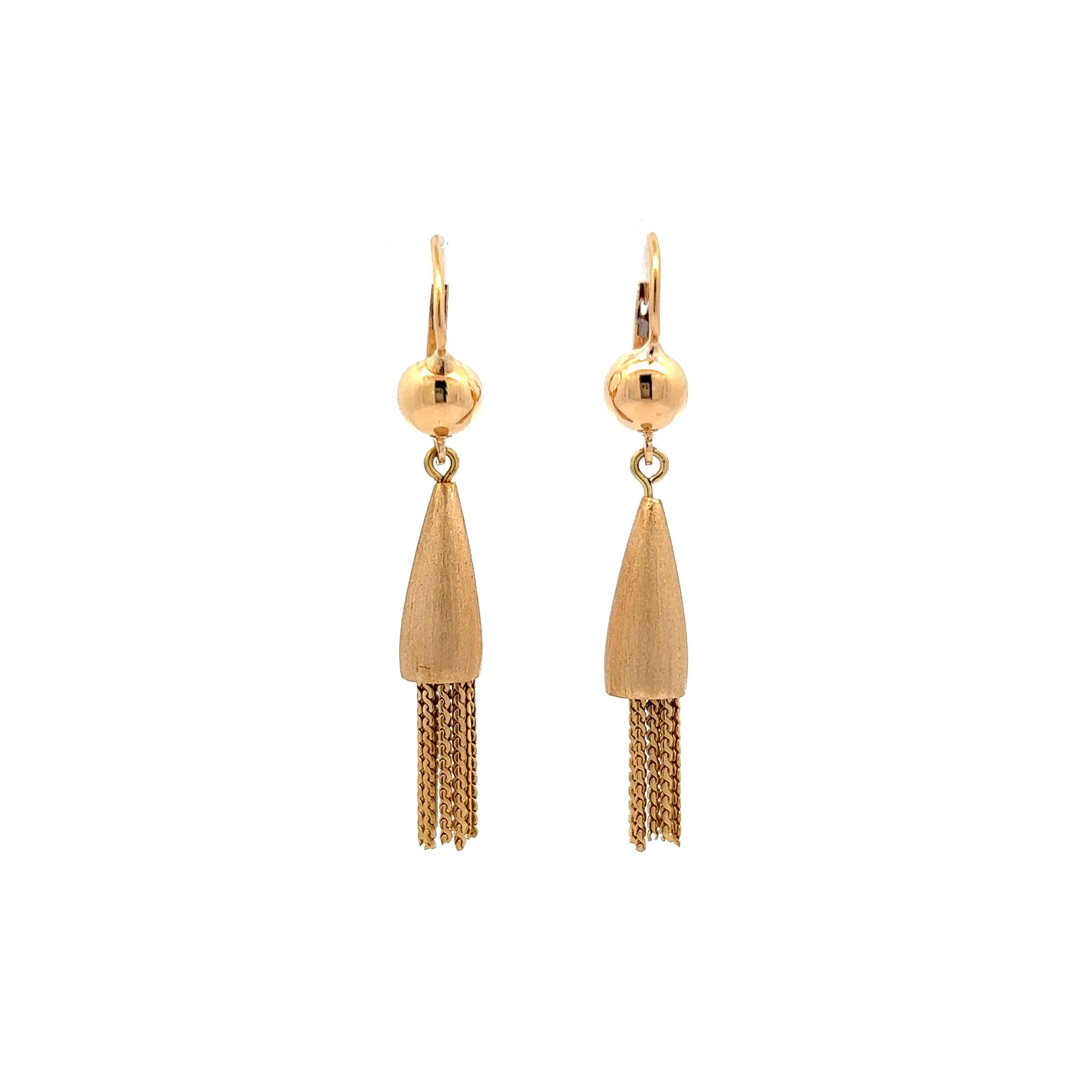 Geometric Chain Fringe Drop Earrings in 18K Yellow Gold