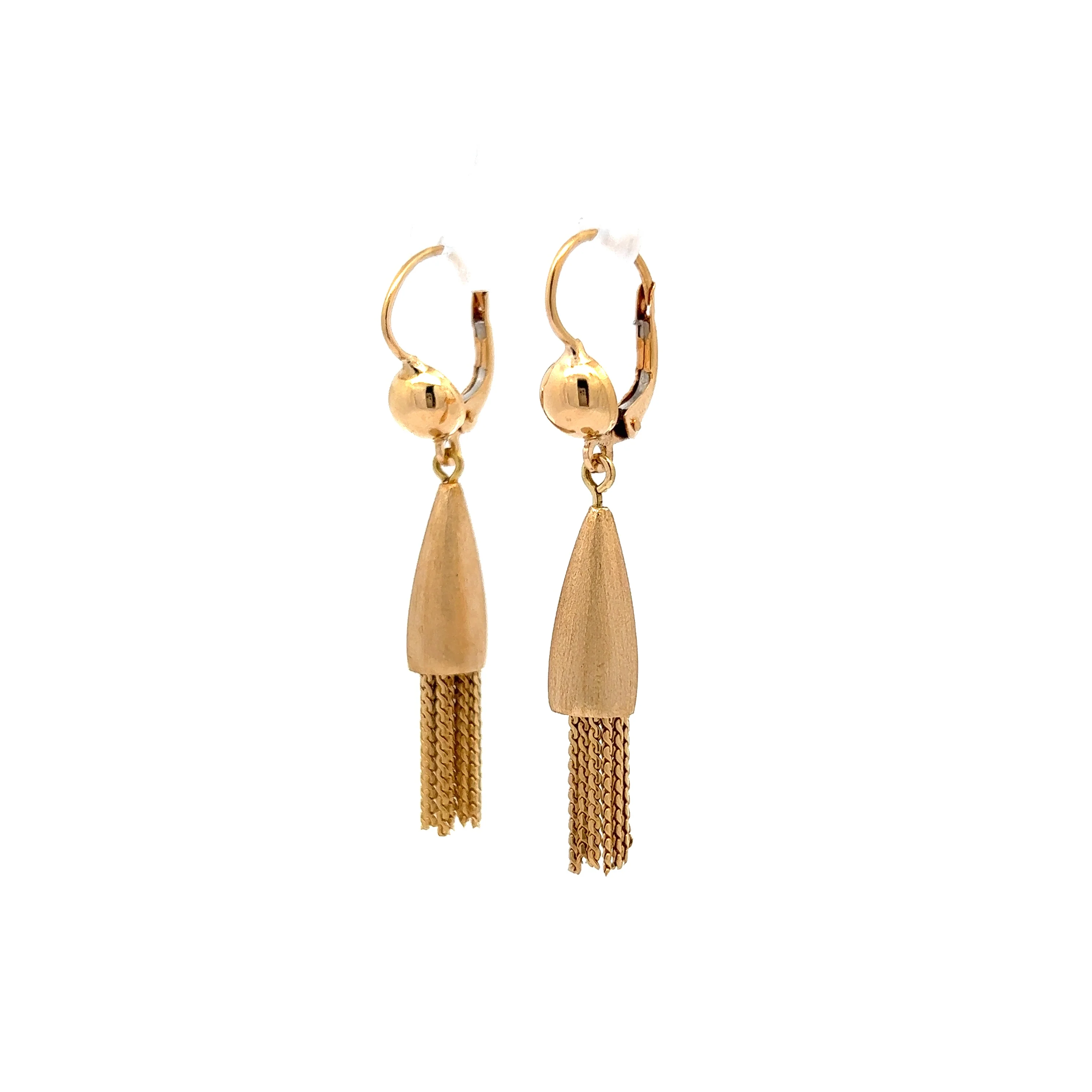 Geometric Chain Fringe Drop Earrings in 18K Yellow Gold - Image 2