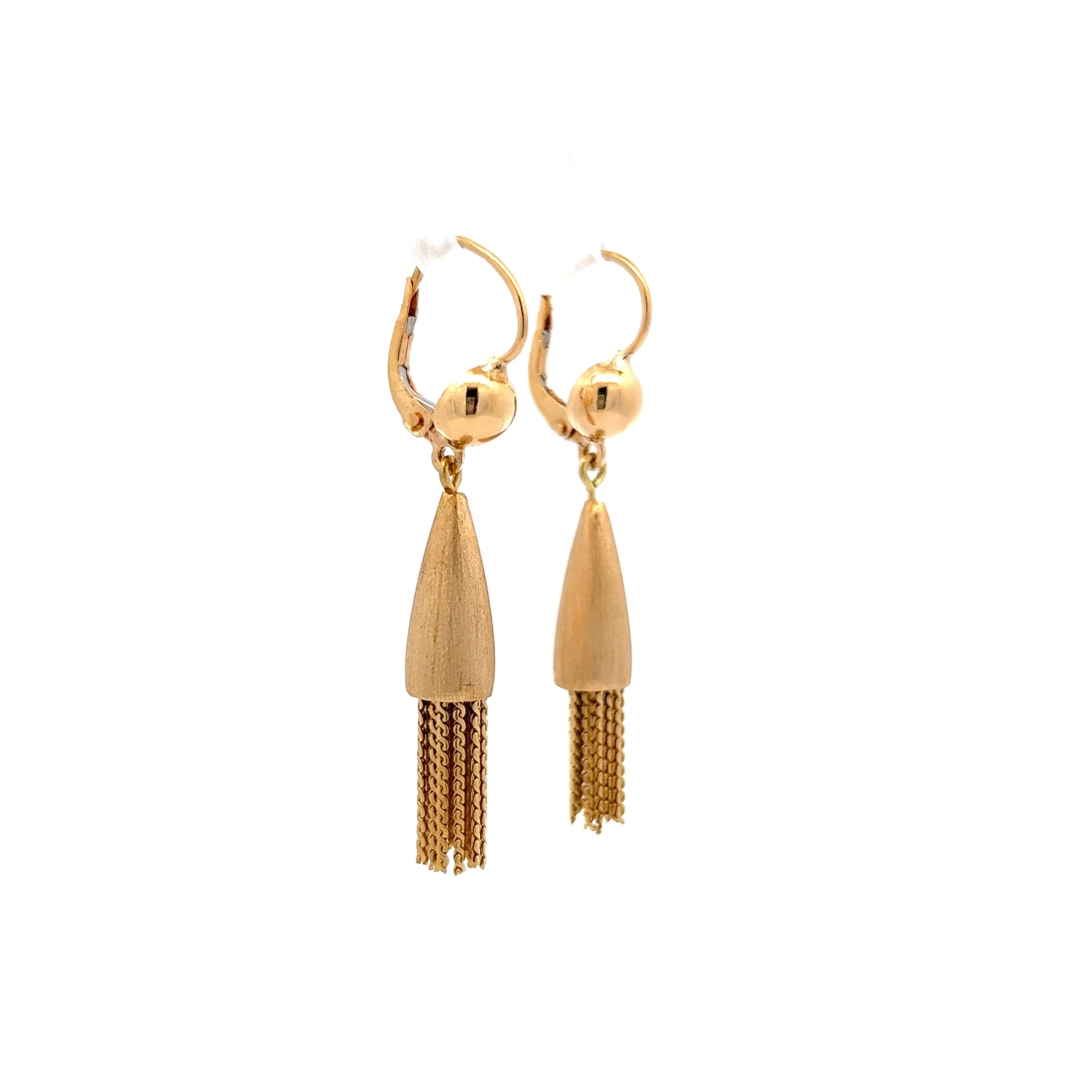 Geometric Chain Fringe Drop Earrings in 18K Yellow Gold - Image 3