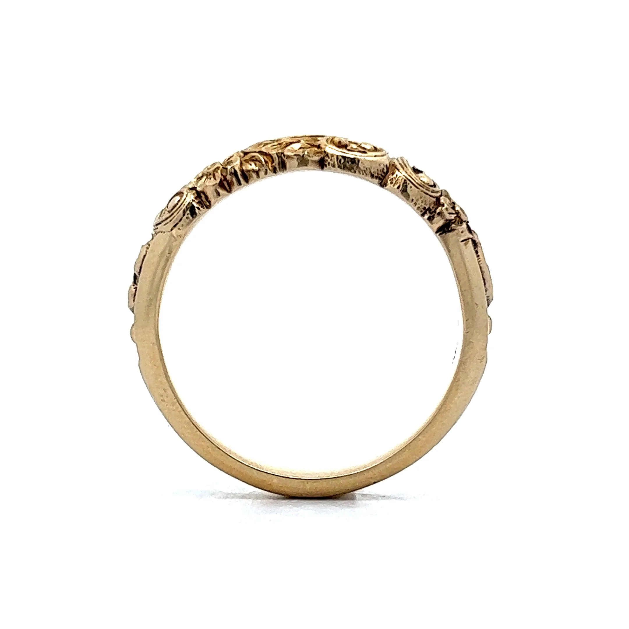 Vintage Art Nouveau Engraved Ring in 14k Yellow Gold - Image 4