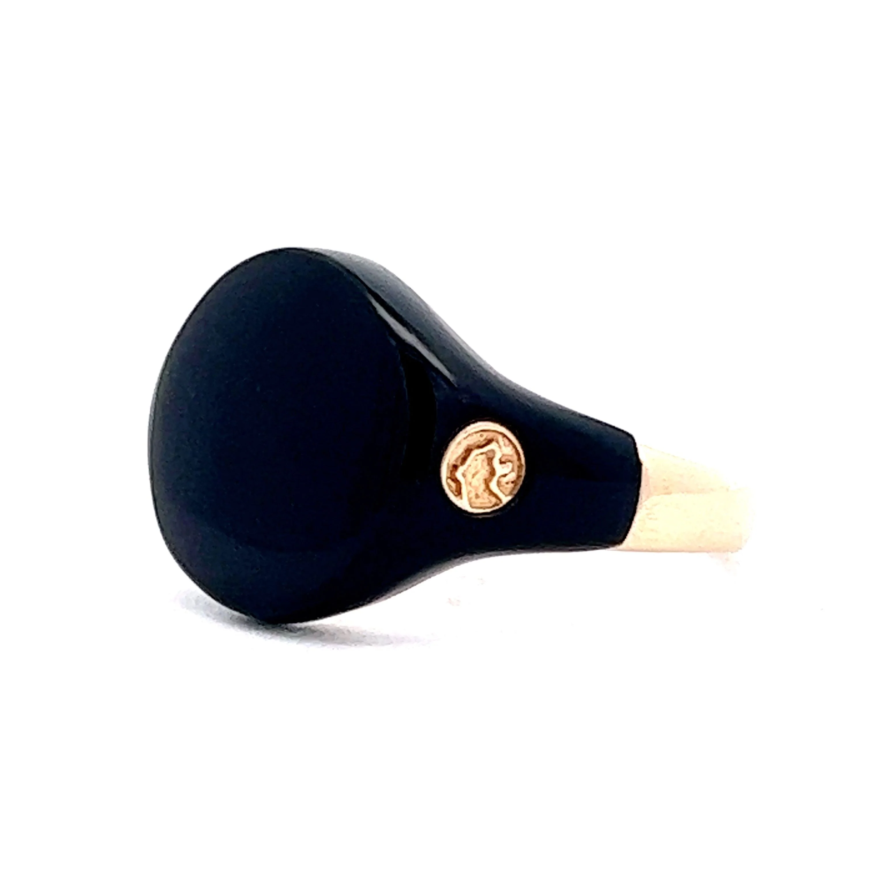 Effy Enamel Signet Ring in 14k Yellow Gold - Image 2