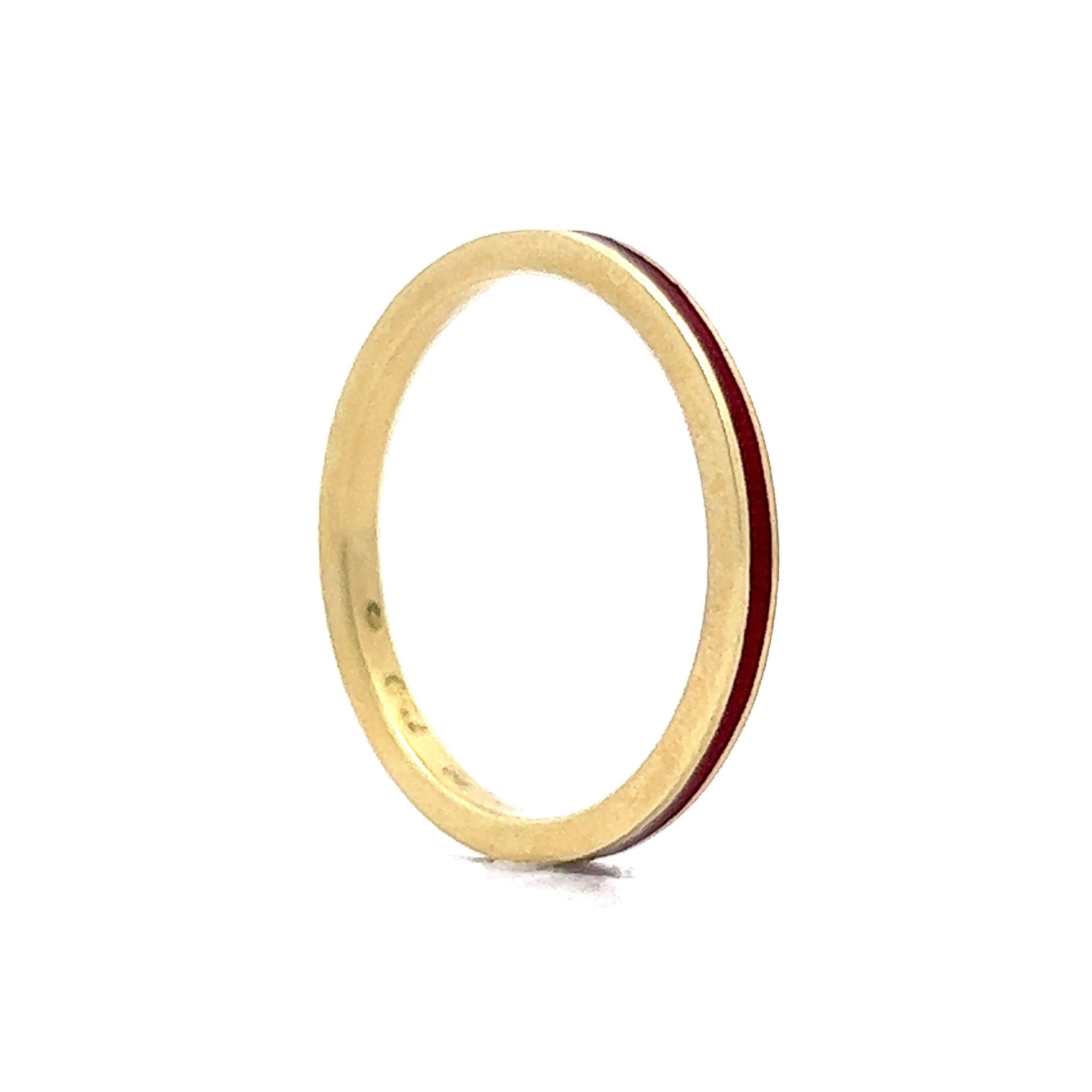 Hidalgo Red Enamel Stacking Band in 18k Yellow Gold - Image 5