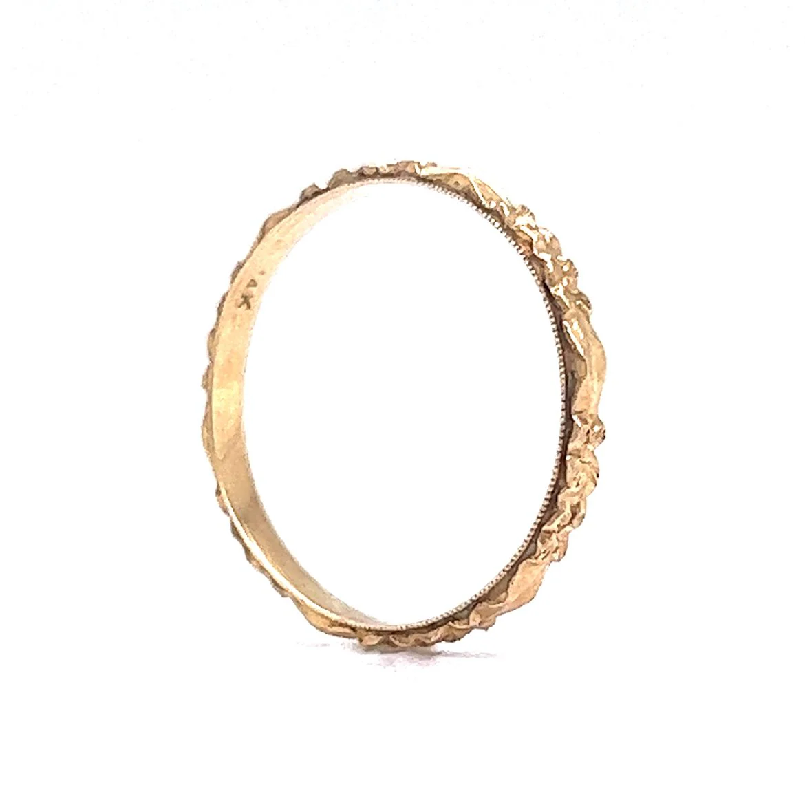 Vintage Art Deco Orange Blossom Wedding Band in 14k Yellow Gold - Image 5